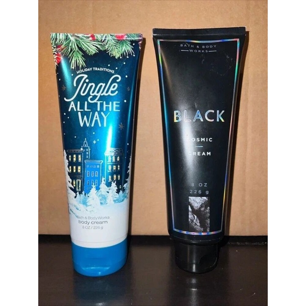 Bath Body Works Black Cosmic And Jingle All The Way Fragrance Body Cream Bundle